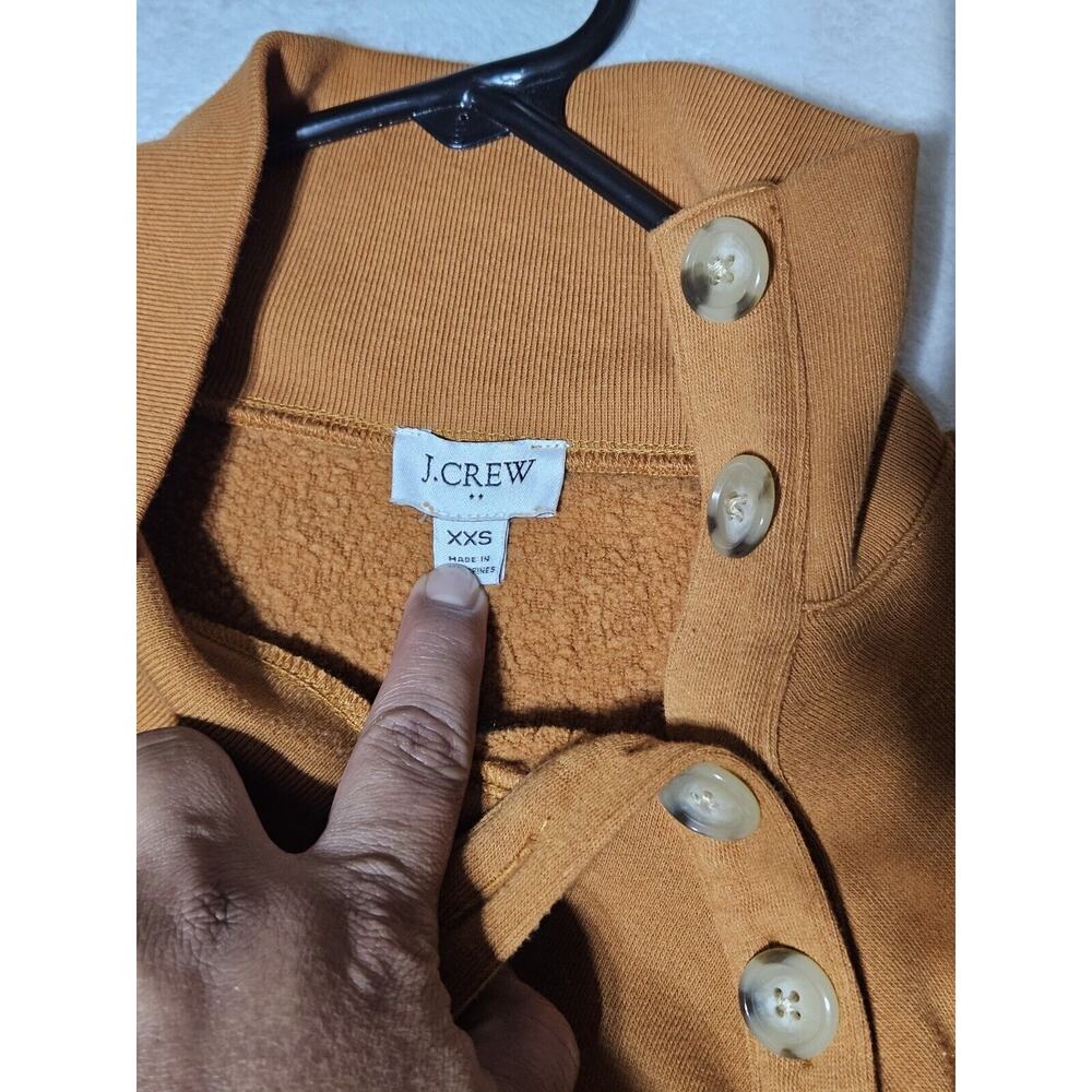J Crew Sweater Womens Size XXS Orange Turtleneck Button Kelly Casual Sweatshirt - Picture 4 of 8